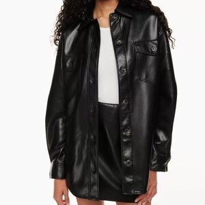 Aritzia The Ganna Vegan Leather Shirt Jacket